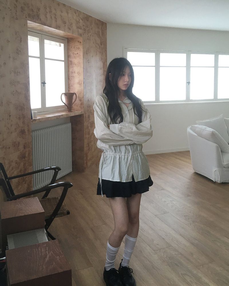 Kenny Stripe Frill Strap See-through Blouse
