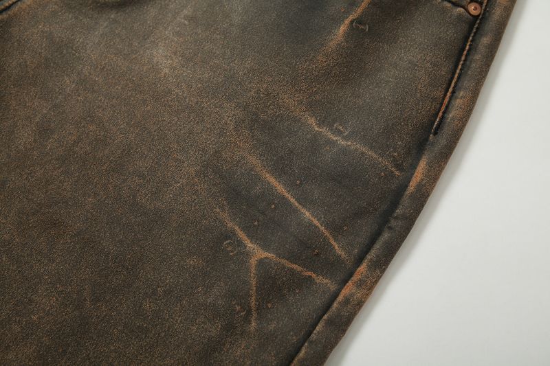 TIE SPRAYED BOOT CUT SUEDE PANTS