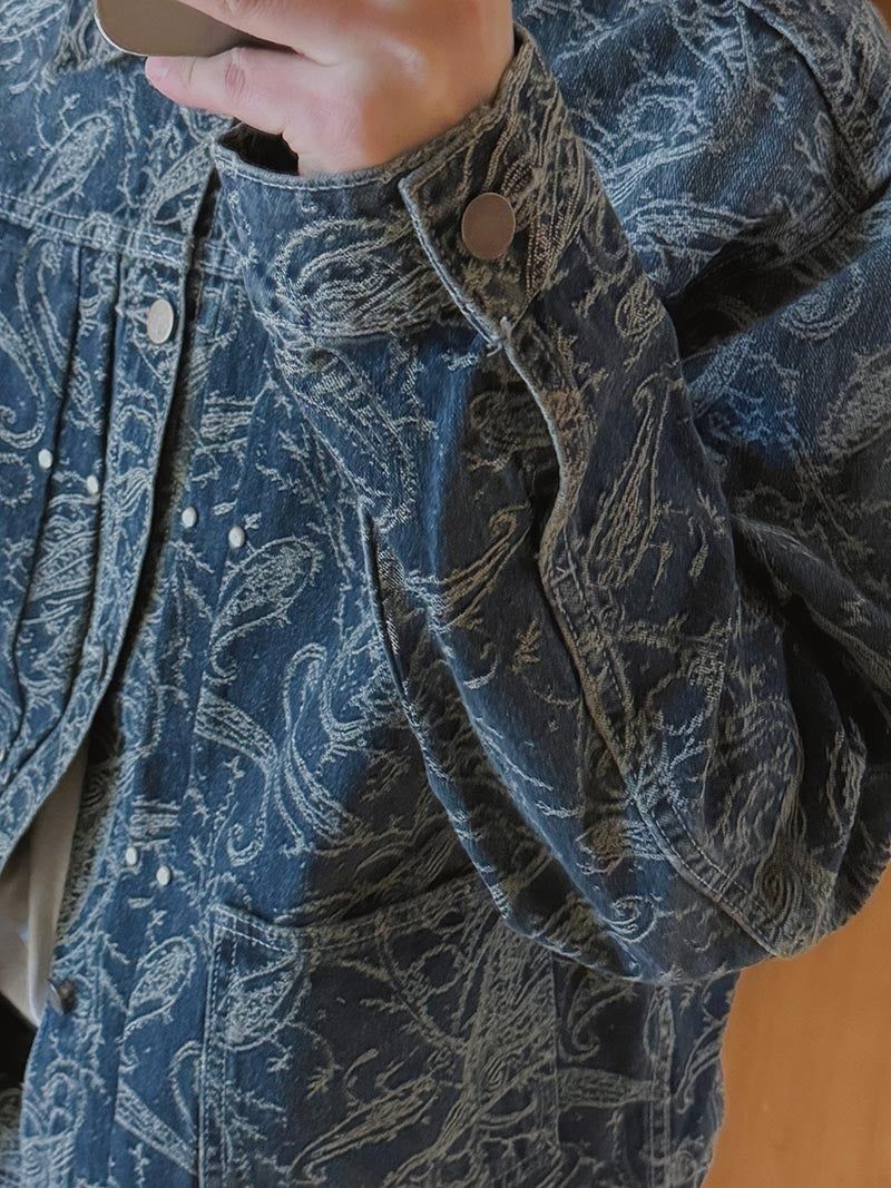 ASCLO Jacquard Denim Rivet Jacket (2color)