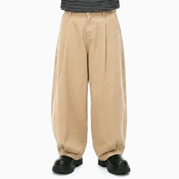 Wide Balloon Chino Pants Beige