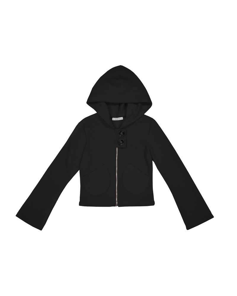 Pocket Fleece Hoodie Jacket [Black]