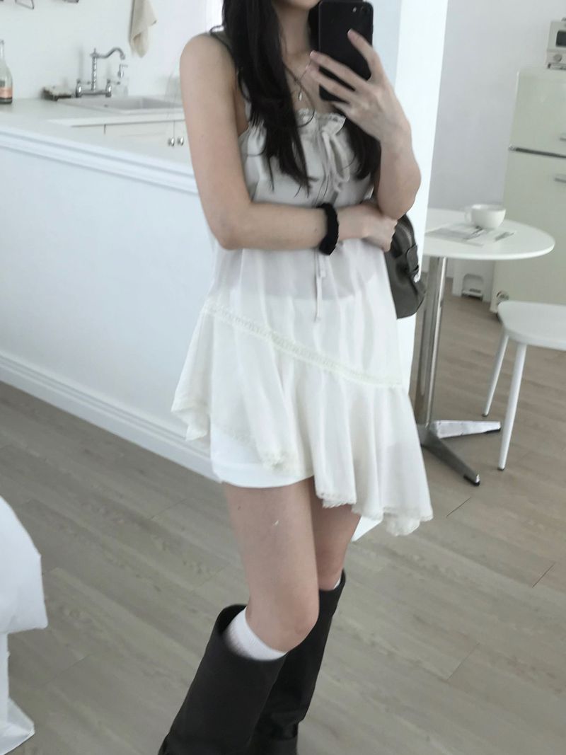 Rib Unbalanced Dress (3 colors)