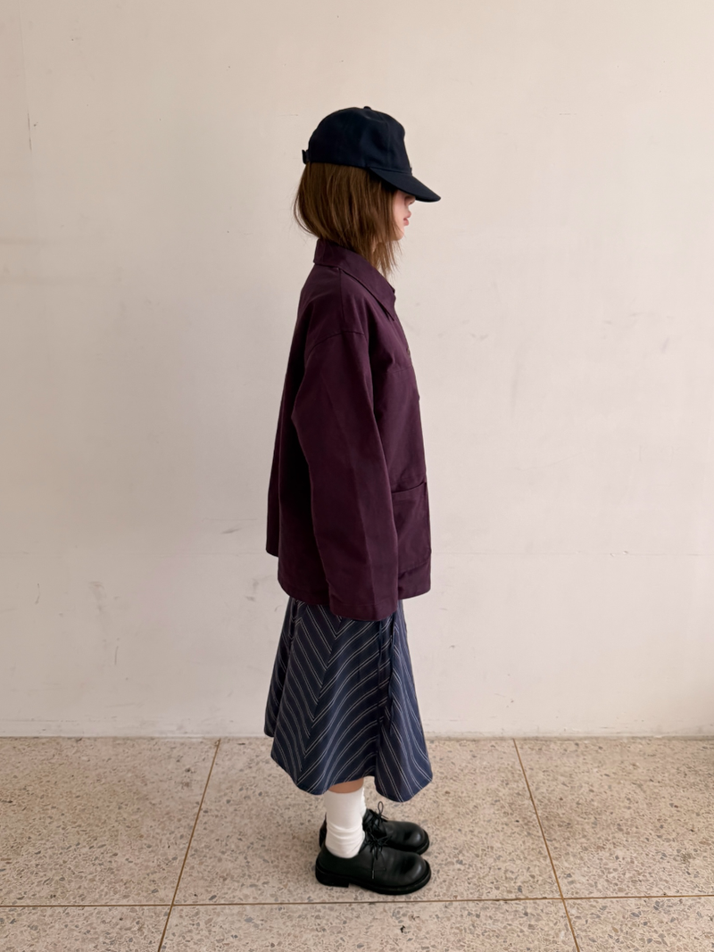 zigzag pattern midi skirt
