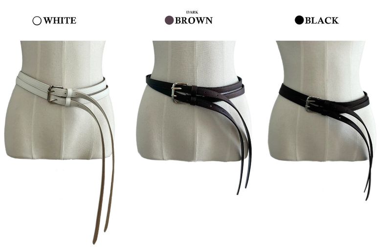 Dual Frame Double Line Leather Belt