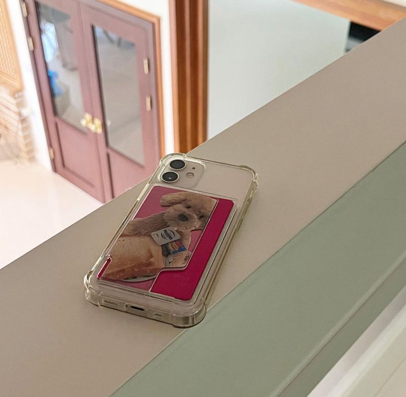 [Card Jell hard case] Breakfast with puppy