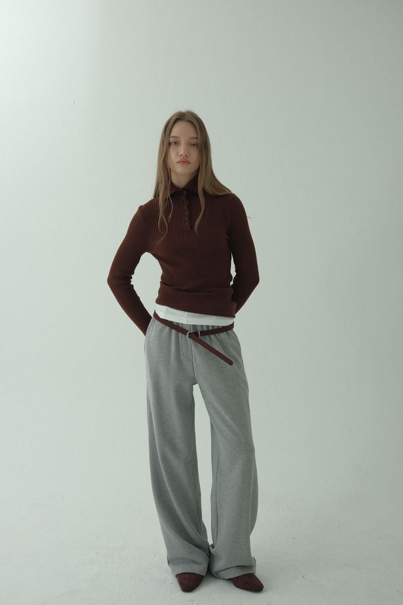 SAILOR RIBBED KNIT PULLOVER_BROWN