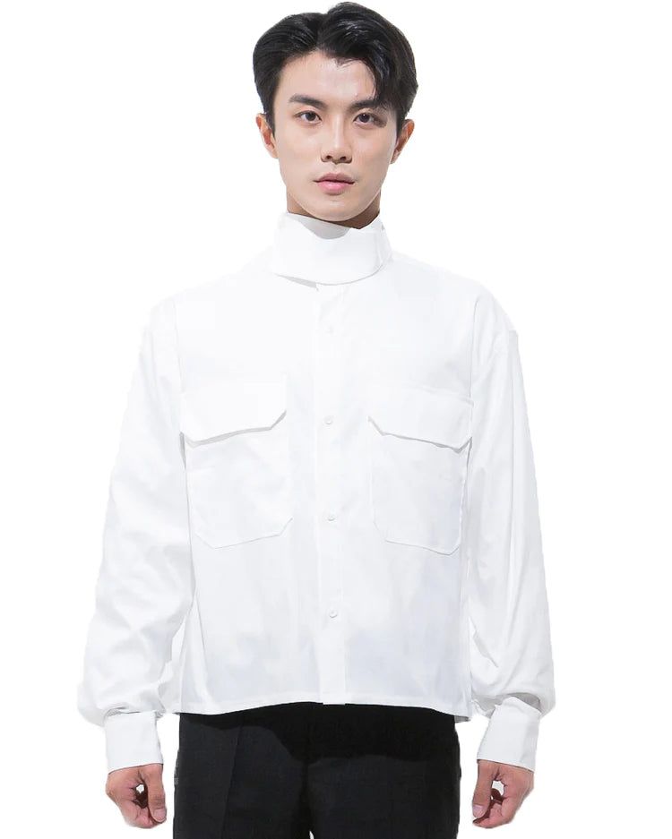 MAGNOLIA（マグノリア）の「ハイネッククロップシャツ-WHITE （送料込）- WooStore（Tops）」
