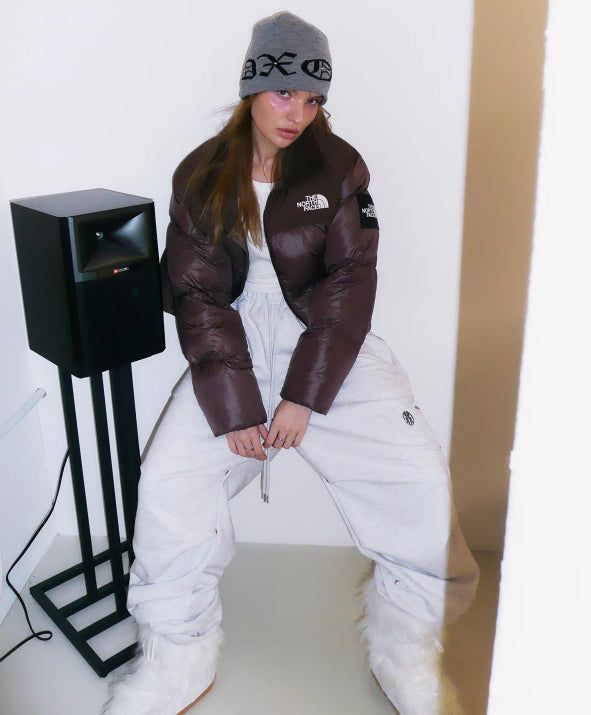 METAL THUNDER LOGO THREE LINE PARACHUTE PANTS