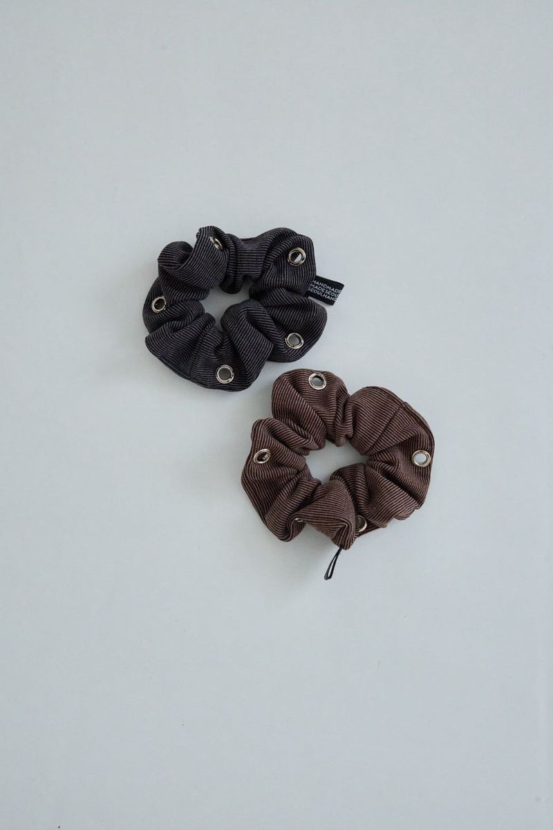 Stud stripe scrunchie /2colors
