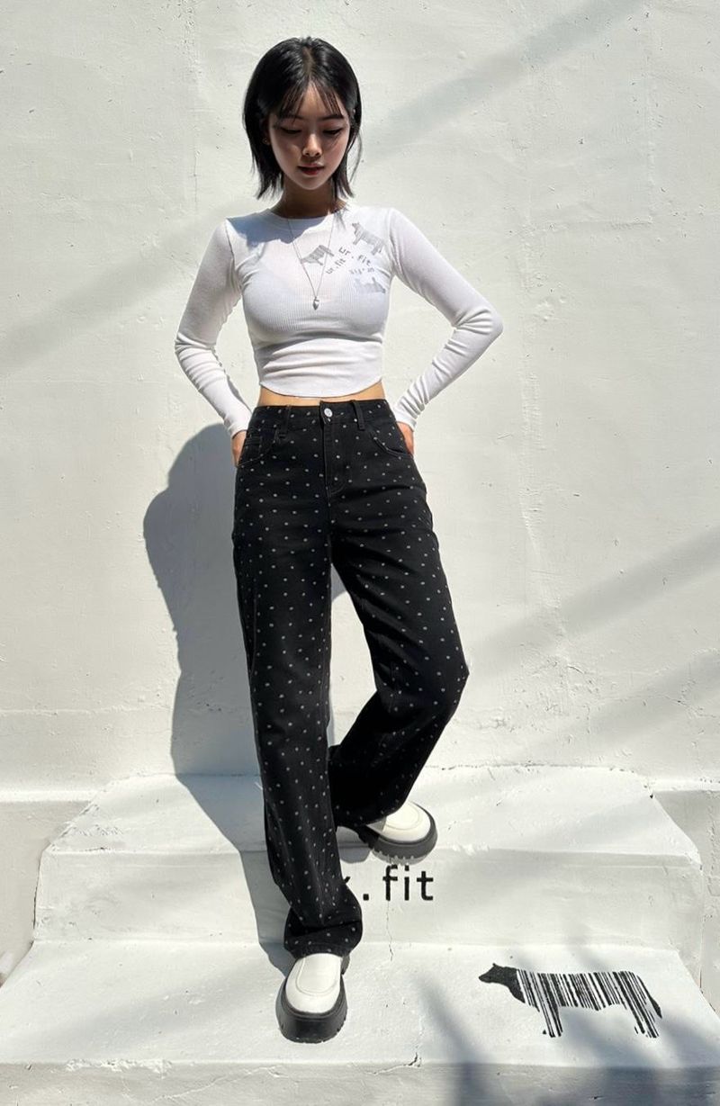 FLOWER DOT DENIM PANTS code 23001