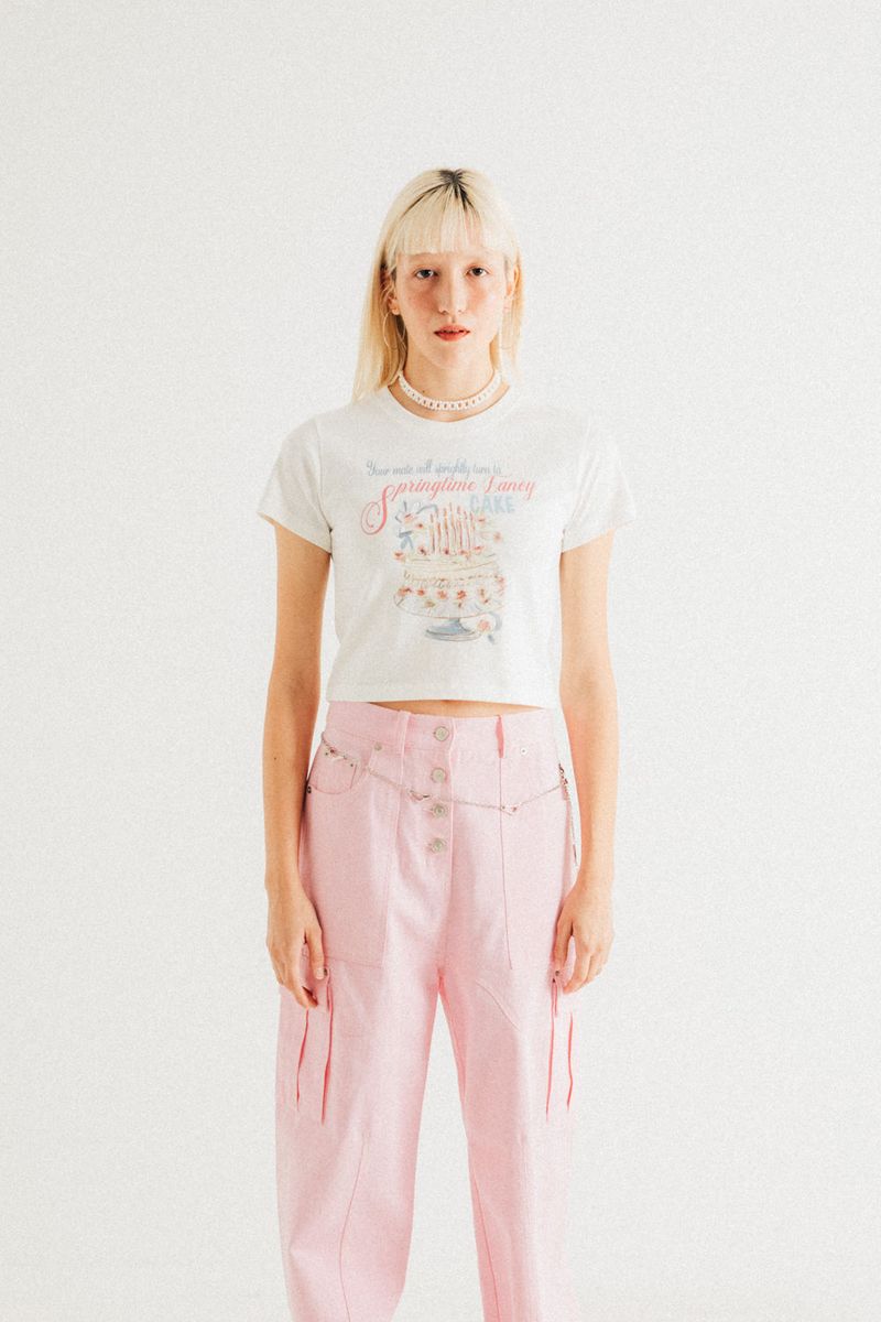DIMANCHE CAKE CROP T-SHIRT