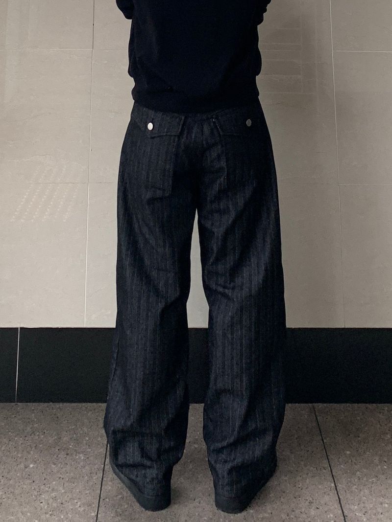 Back Pocket Raw Herringbone Balloon Denim