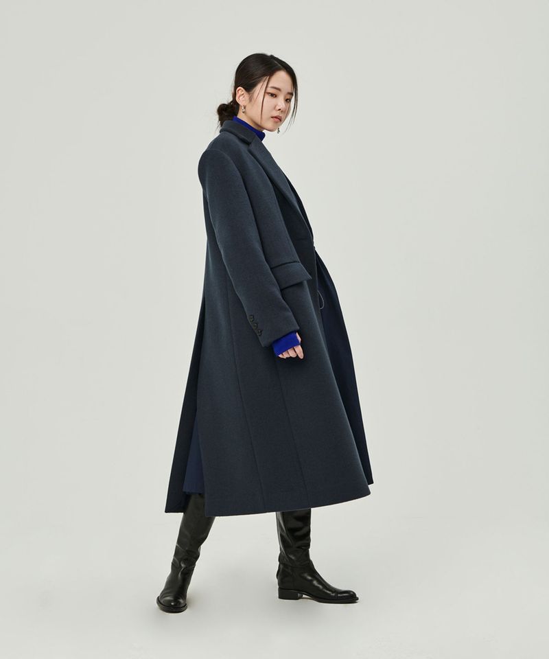 WOOL LONG COAT_NAVY