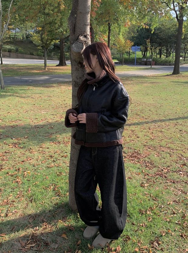 Jackson Studded Balloon Fit Raw Wide Pants