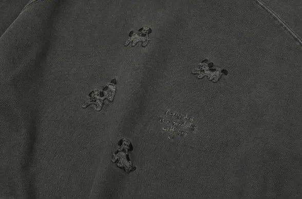 26FW★ Happy Puppy Patch Pigment Raglan Sweatshirt
