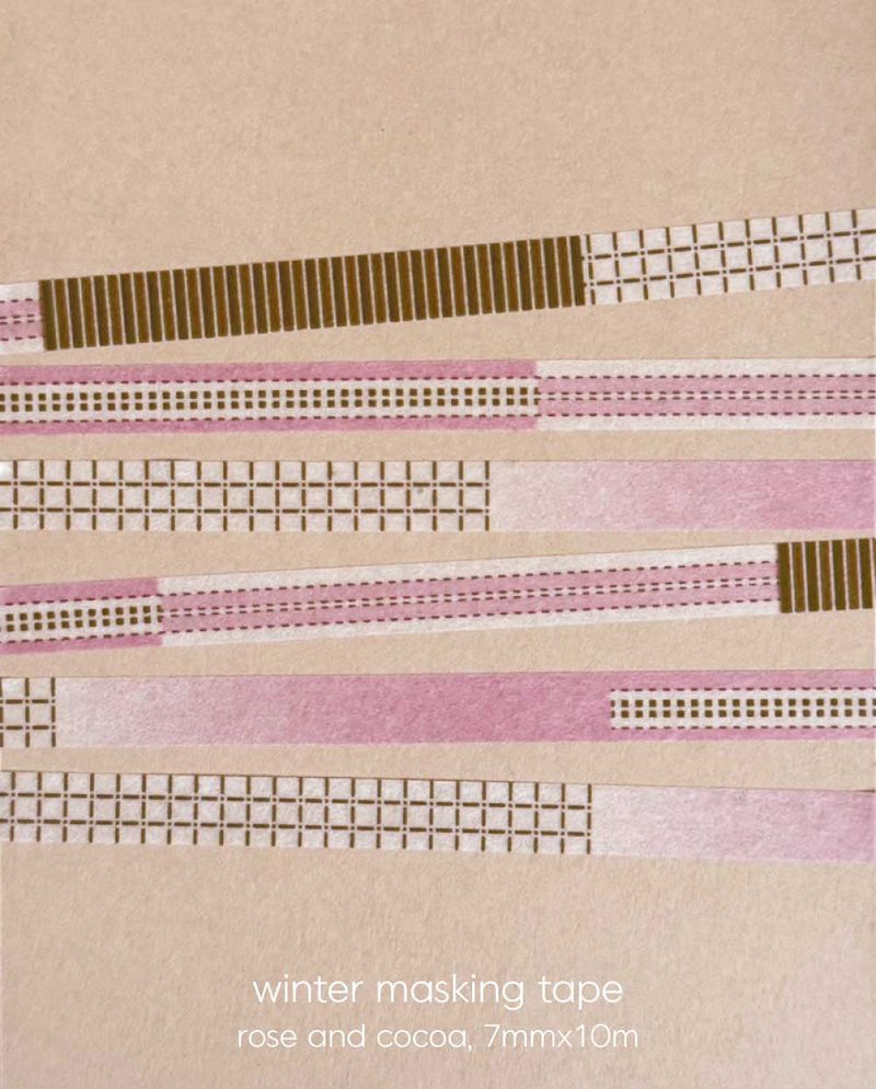 'rose and cocoa' winter masking tape