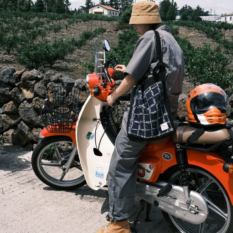 [Patchwork Canvas Bag] Reef Check - Navy