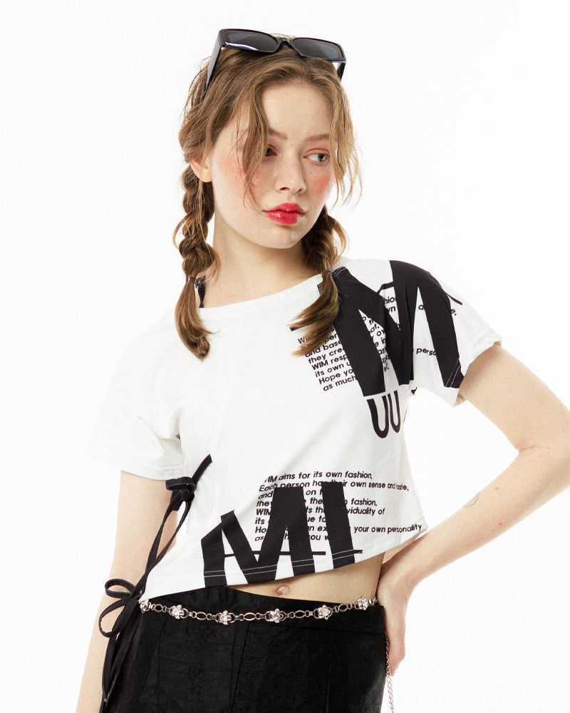 WIM(ダブリューアイエム)の「UNBALANCE STRING CROP-T(Tops)」
