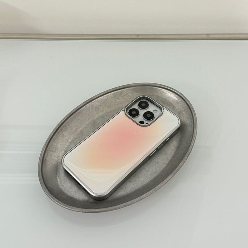[MADE] silver blusted epoxy bumper case - peach pink