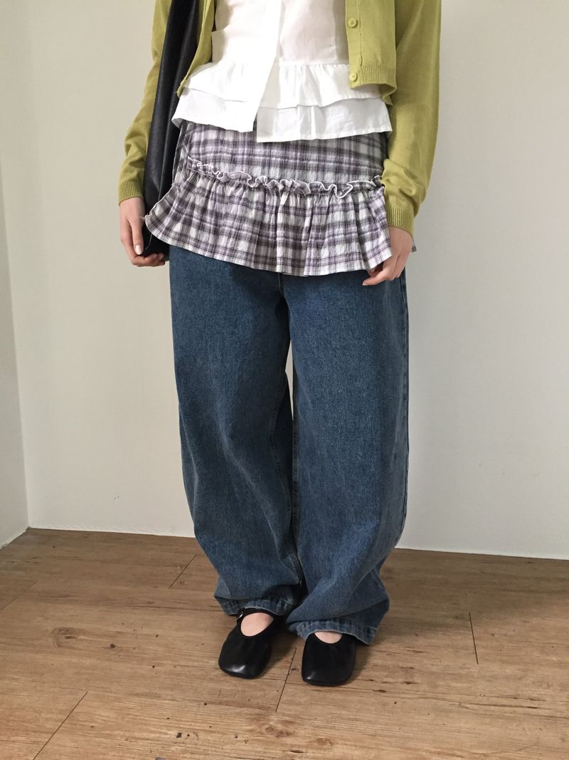 Plaid Layered Wrap Skirt (2color)