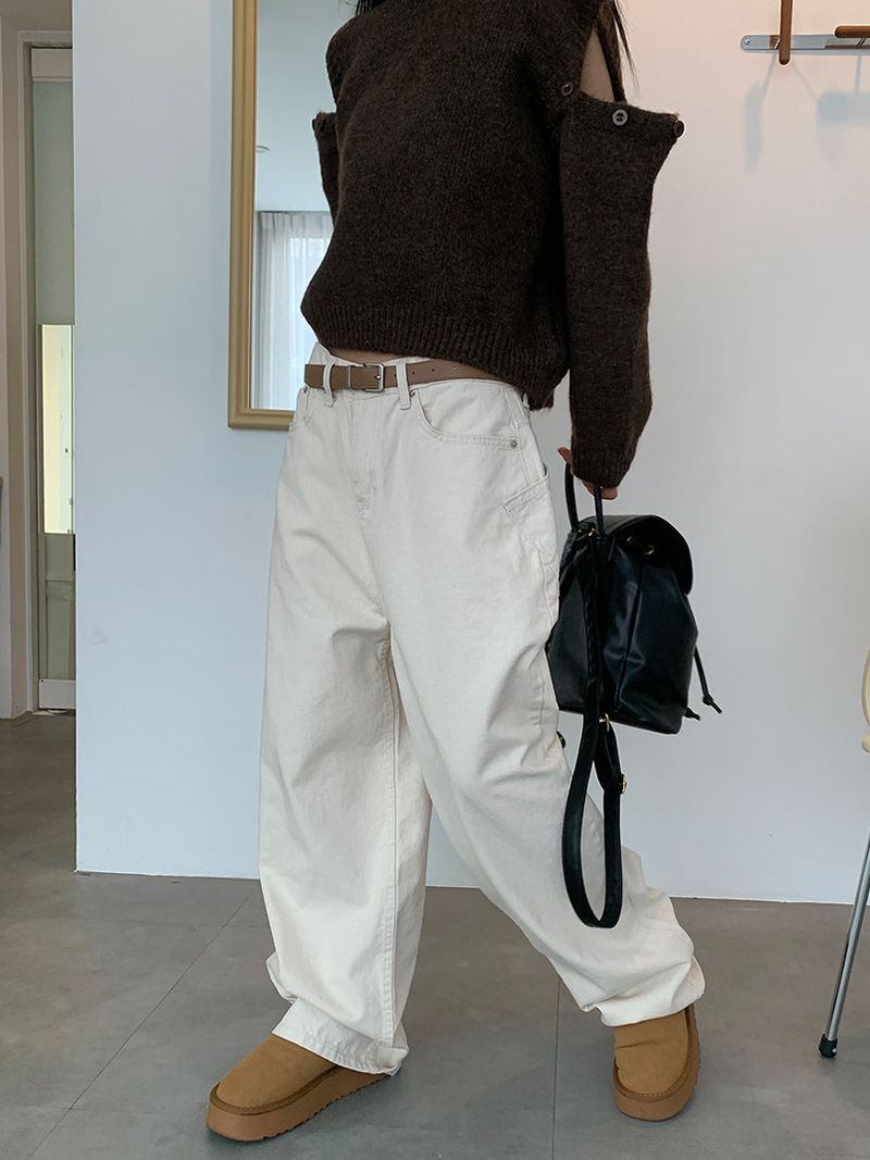 TURN POCKET WIDE COTTON PANTS (2C)