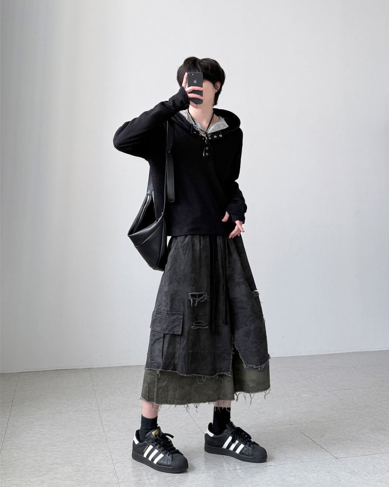 Camo Layered Bermuda Pants