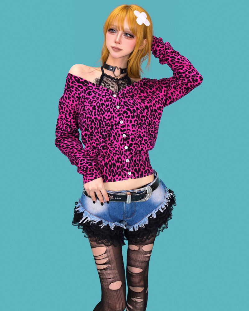 devil lace denim shorts
