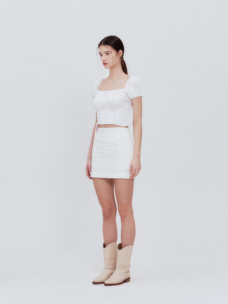 Corset crop blouse (white)