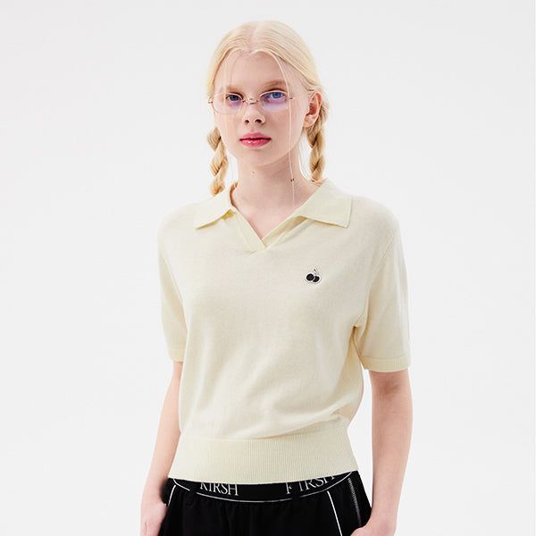 MONO CHERRY OPEN COLLAR KNIT [IVORY]