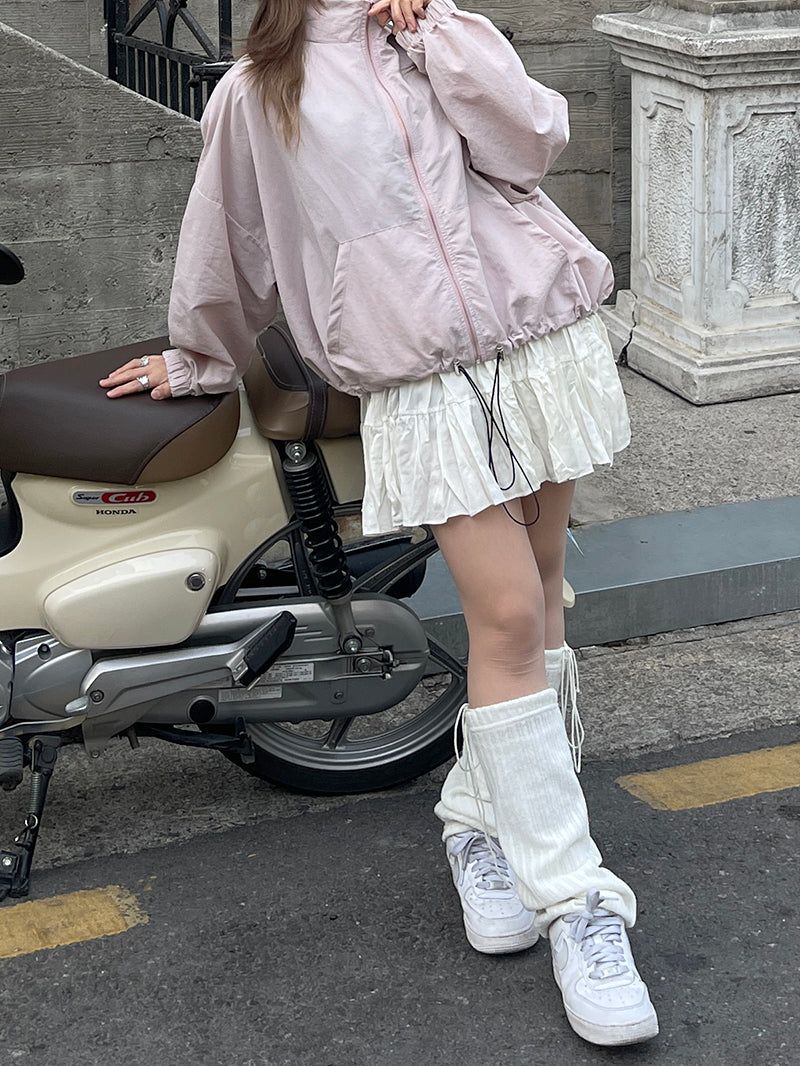 Romantic wrinkle banding skirt