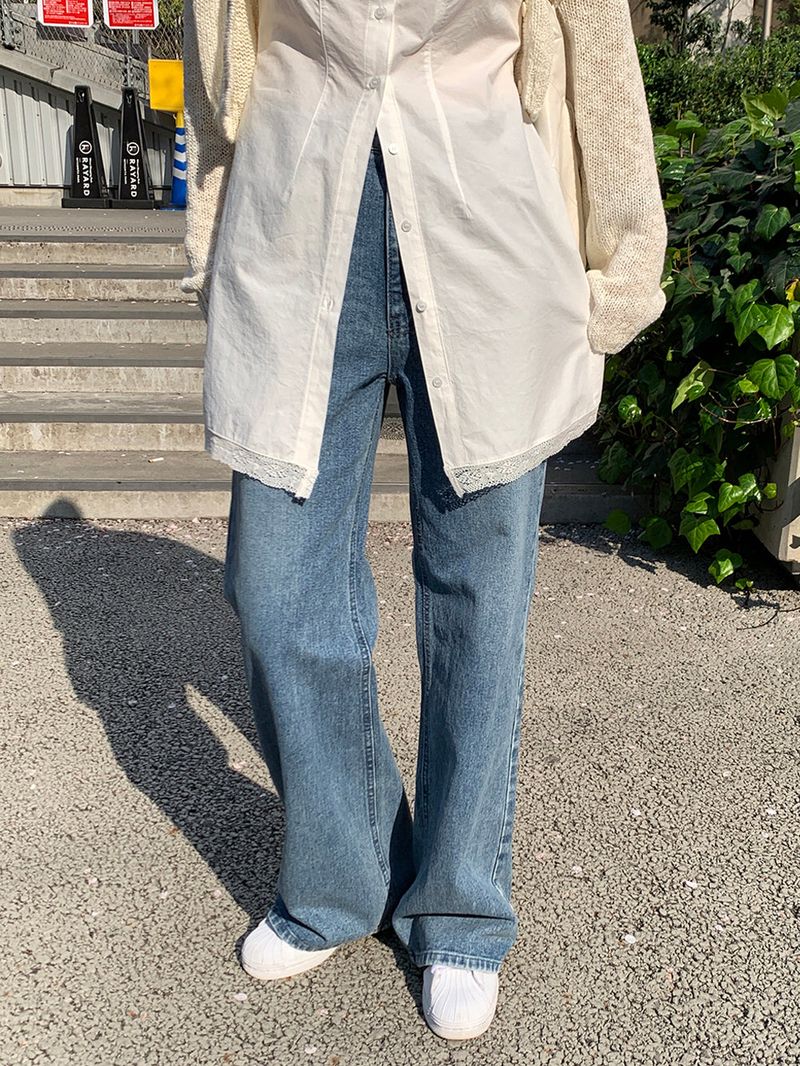 [MADE] Ditto wide long boots cut denim
