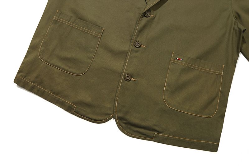 STITCH COTTON BLAZER_KHAKI
