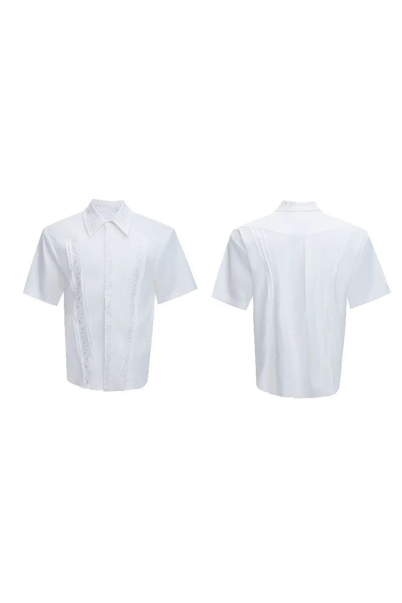 Embroidered Padded Shoulder Shirt