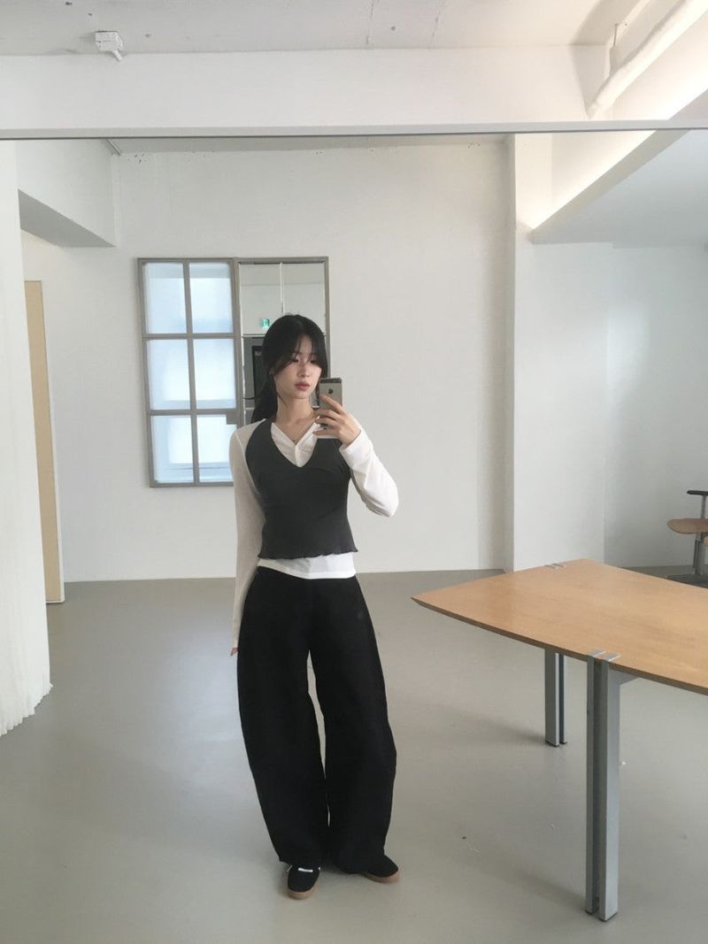 テンセル Vネック Tシャツ