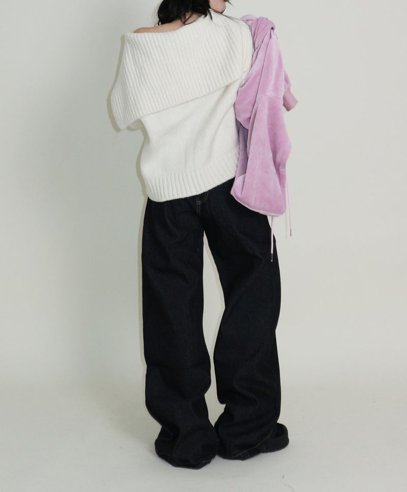 Square Sailor Collar Two-Way Knit Cardigan