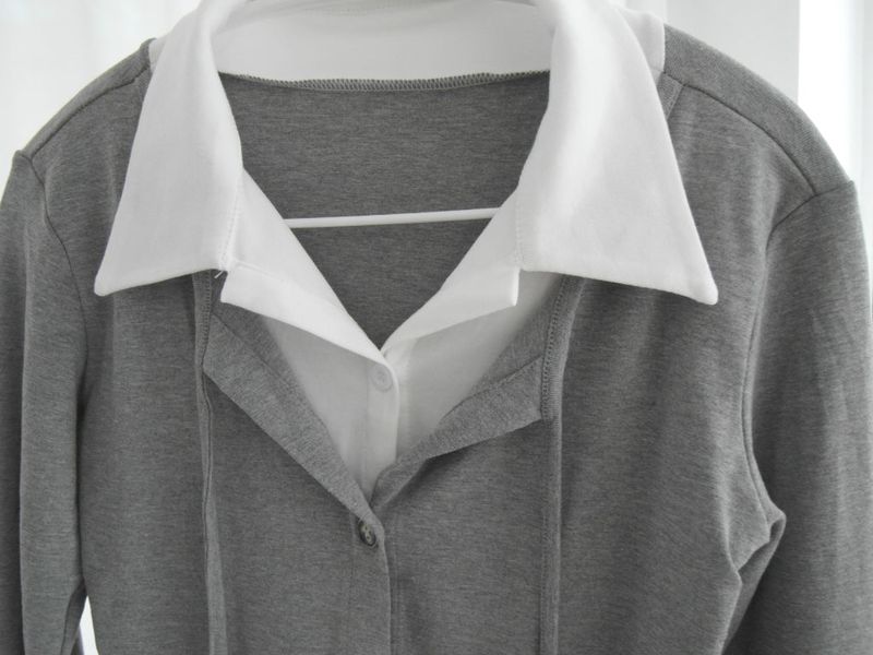 Layered Double Collar Cardigan T-shirt (2color)
