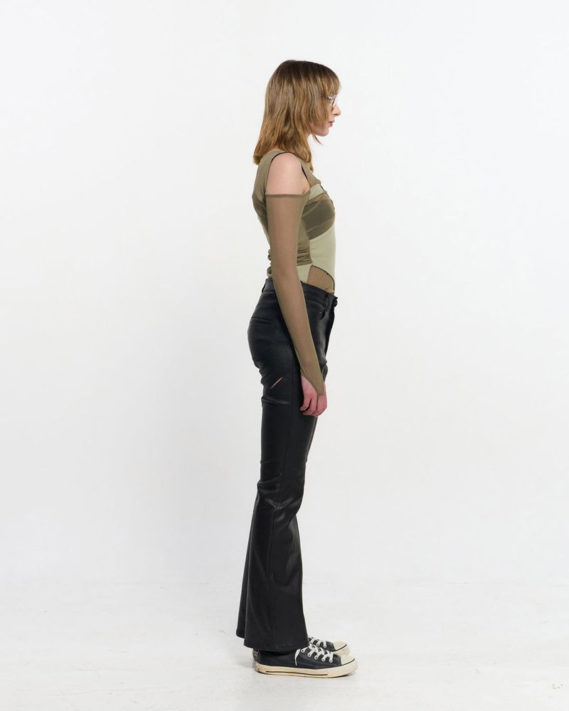 In&Out Knitted Top _  OLIVE GREEN