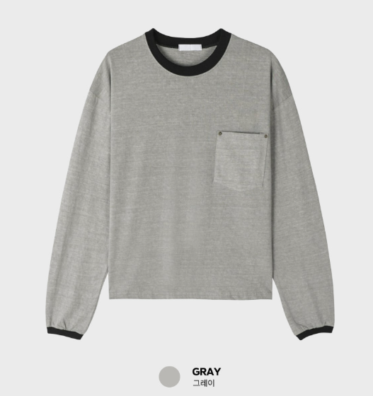 Aaron Cropped Pigment Rivet Ringer Long Sleeve