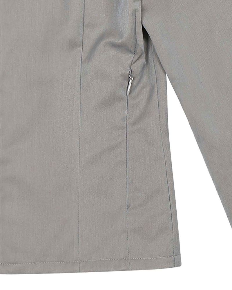 V-Neck Sleek Zip-Up _ GREY