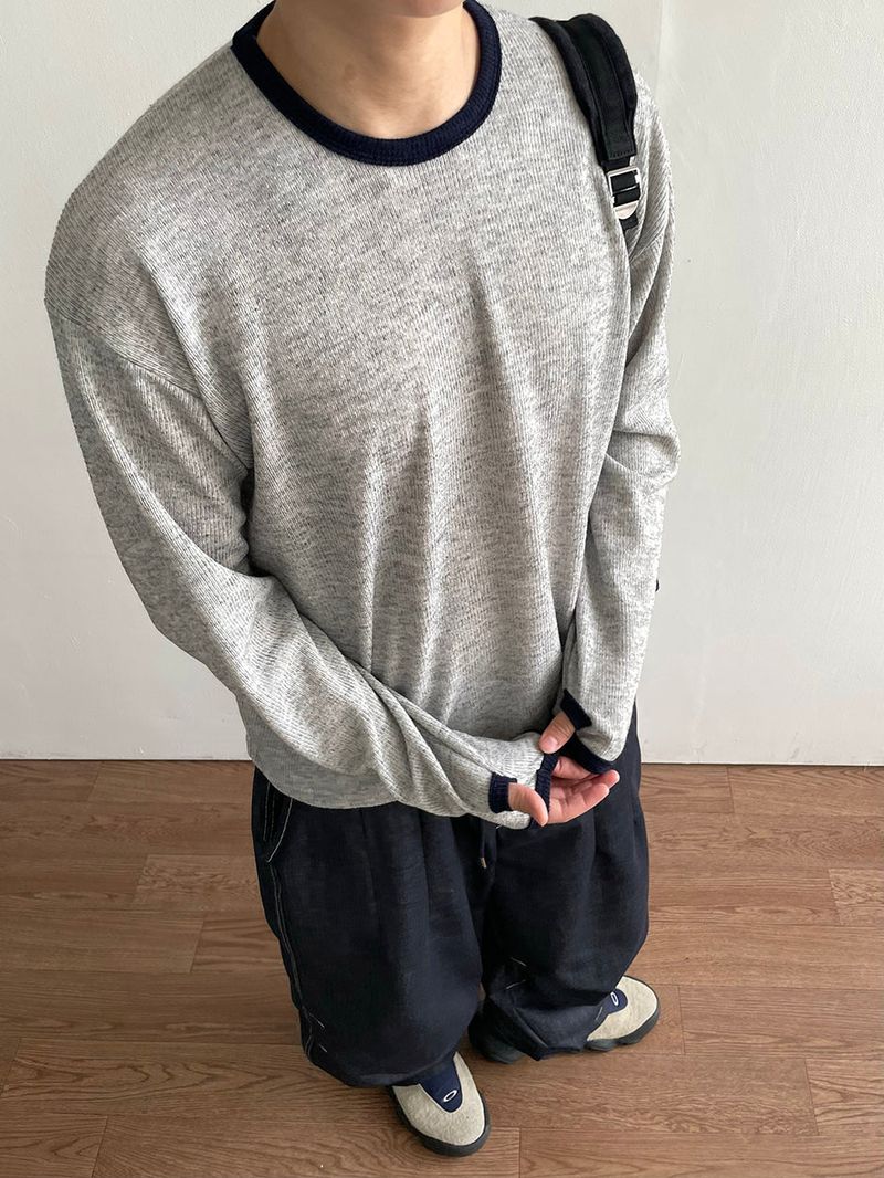 Lav Crop Contrast Knit