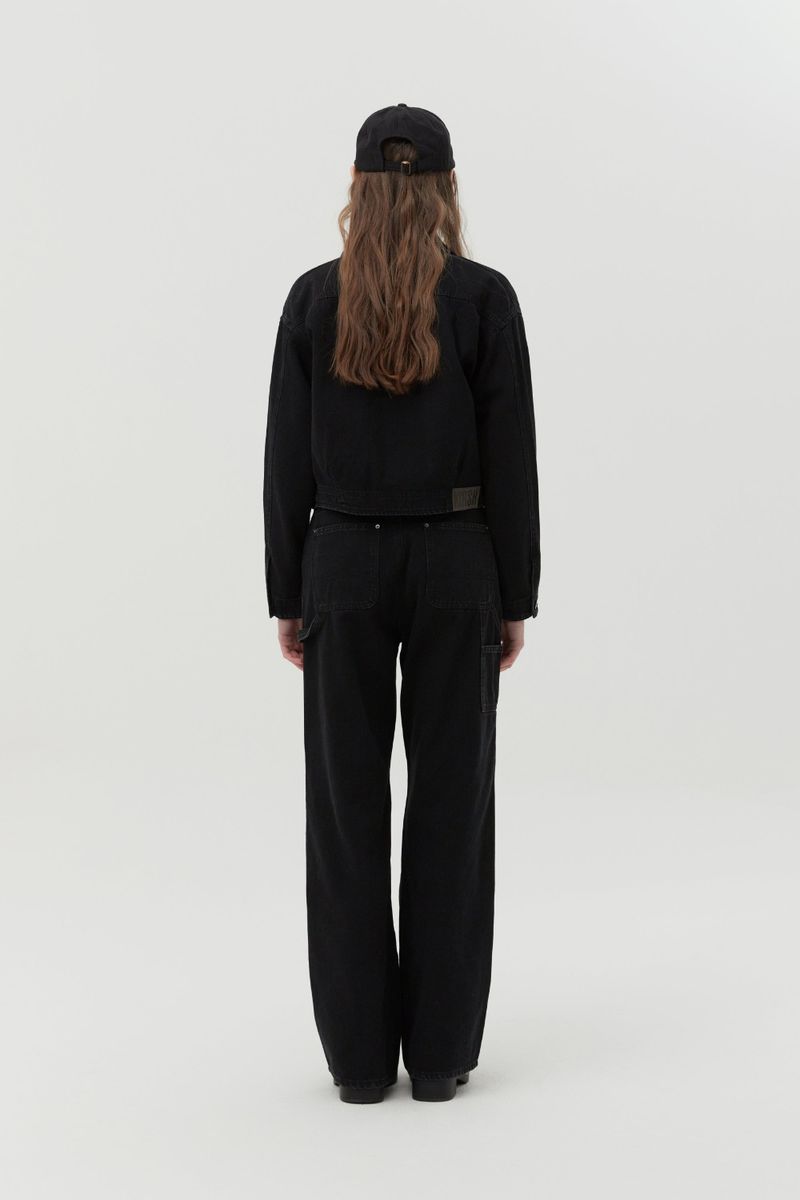 CARPENTER WIDE FIT DENIM PANTS [BLACK]