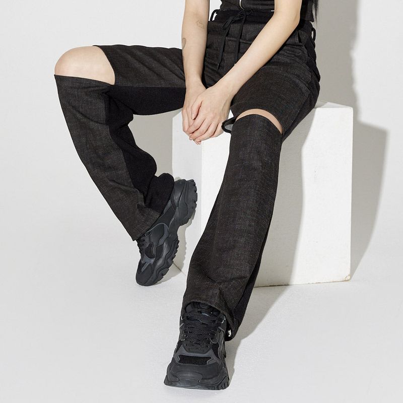 ZEROPLANET（ゼロプラネット）の「デニムニットブロッキングパンツ / Denim Knit Blocking Pants [BLACK]（Pants）」