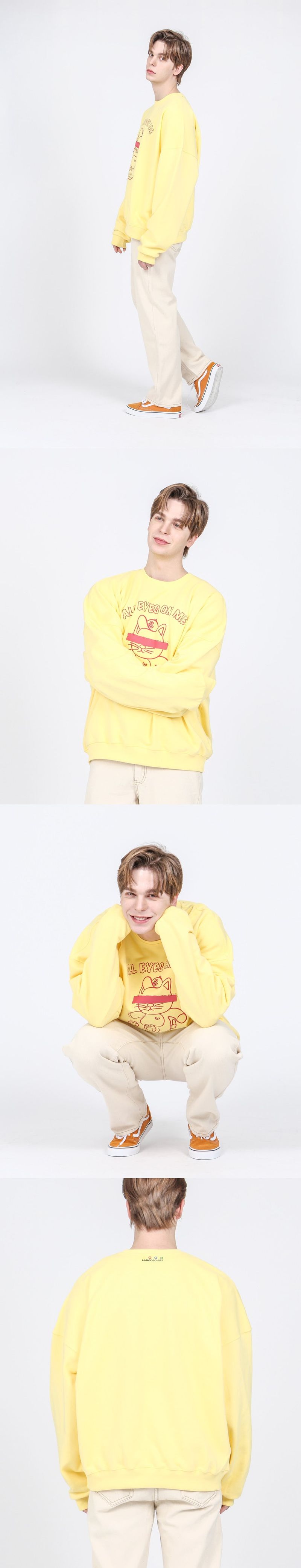 スウェットシャツ / All eyes on me sweatshirt - YELLOW