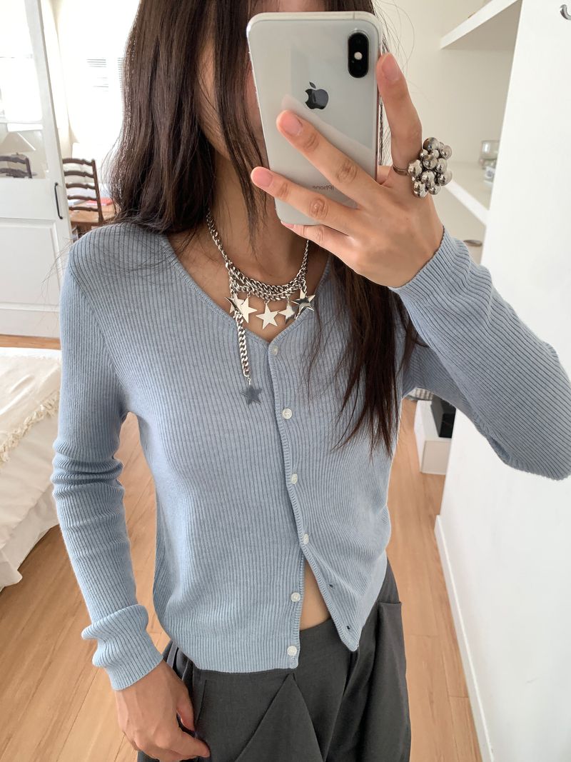WOOL V-NECK CARDIGAN (5C)