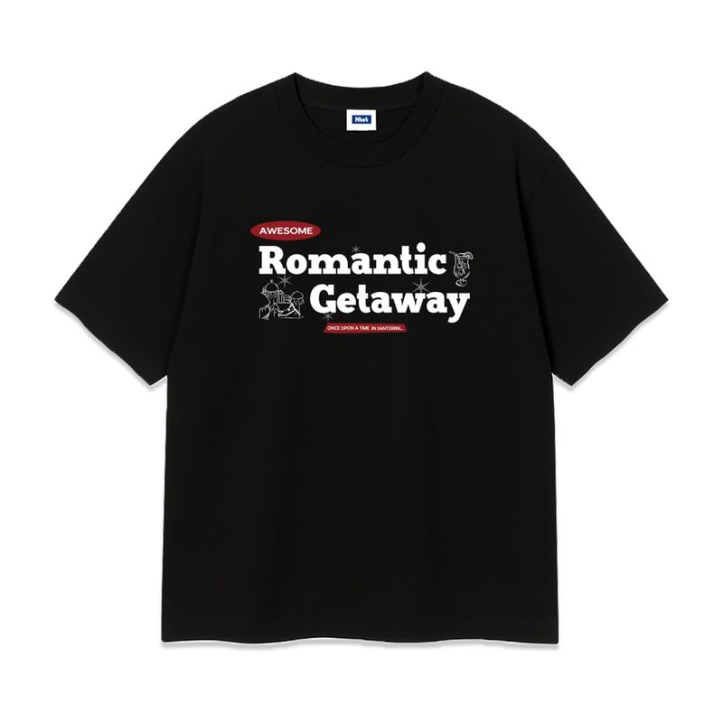 romantic getaway over fit t-shirt (4color)