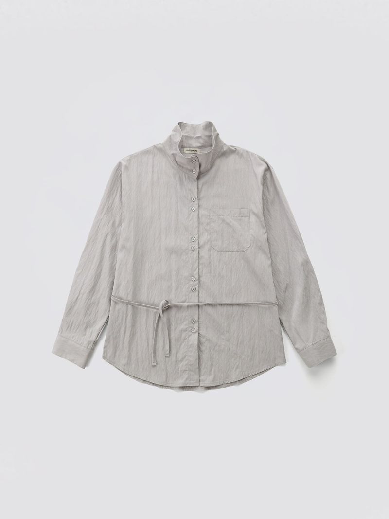 Urban High-neck String Shirt_Grey