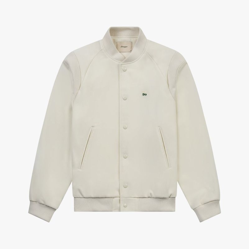 Stranger（ストレインジャー）の「Stranger Regular Fit Embroidery Wool Varsity Jacket (Cream)（Jackets/Outerwear）」