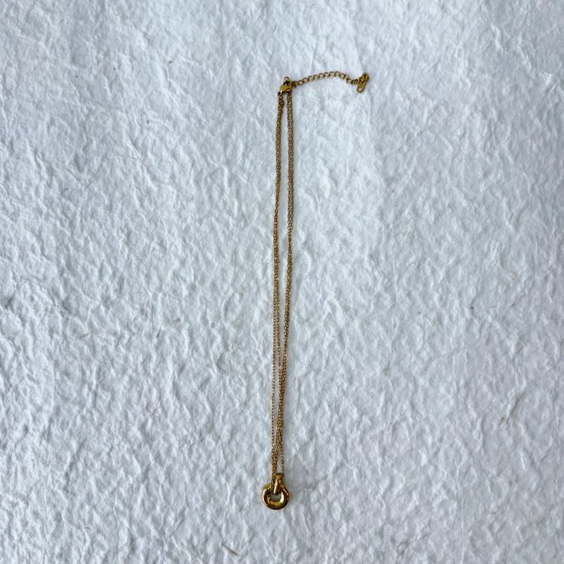 Double Ring Pendant Necklace