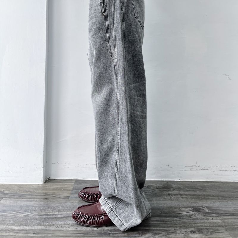 Stone Grey Denim Trousers