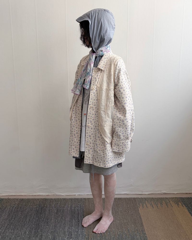 Creamy Petal Overfit Shirts Jacket